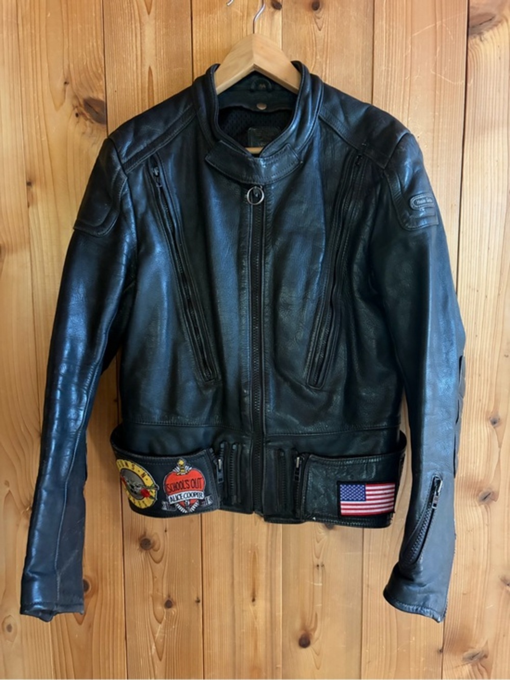 Hein Gericke • vintage motorcycle jacket heavy leather biker patch